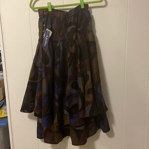 VTG Aura Loehmans Tiered Jewel Tone with Side Latches NWT Skirt